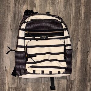 Fossil Canvas backpack - black / white
